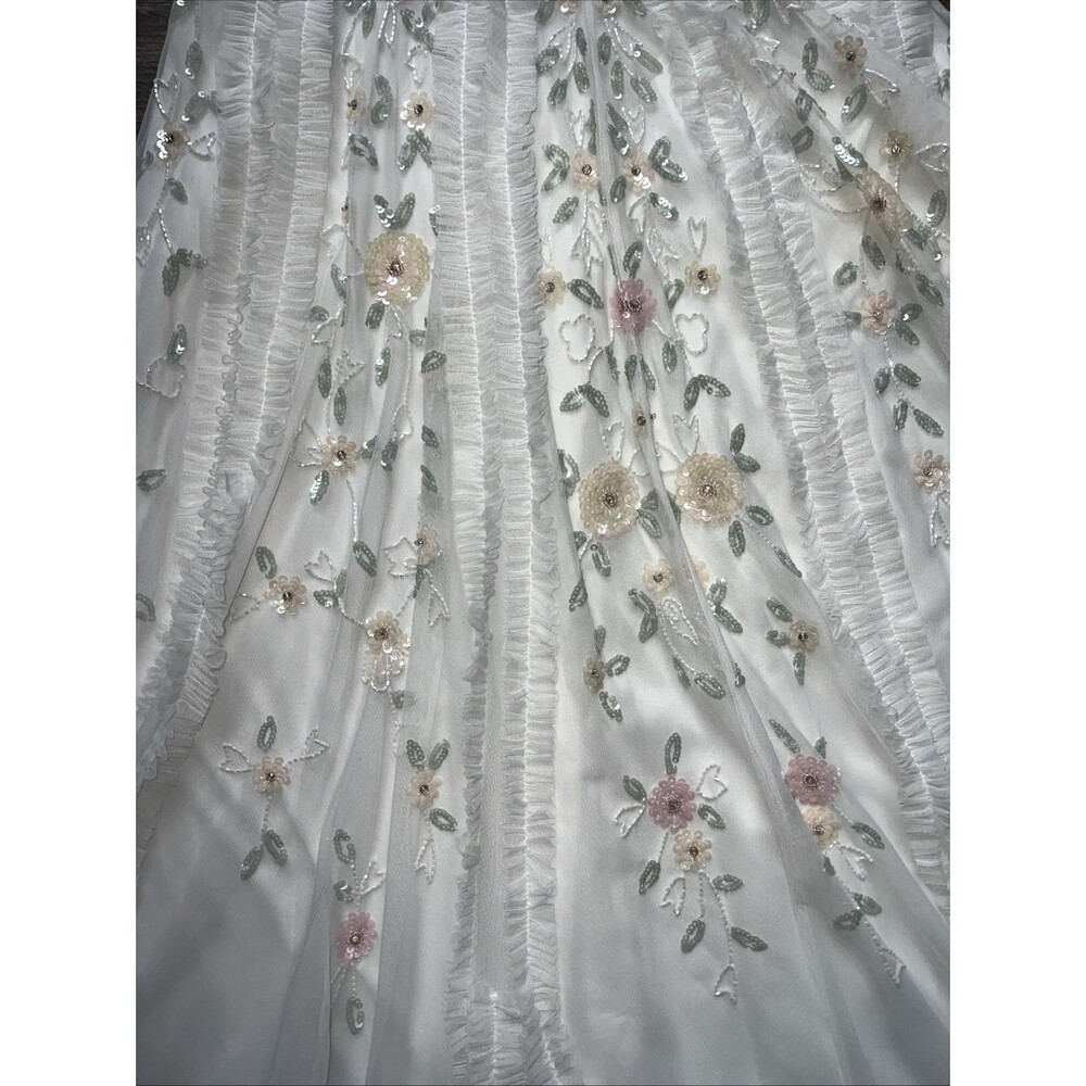 NWT Mac Duggal 9137 Ivory Floral Embellished High Neck Sz 8 - Picture 4 of 16